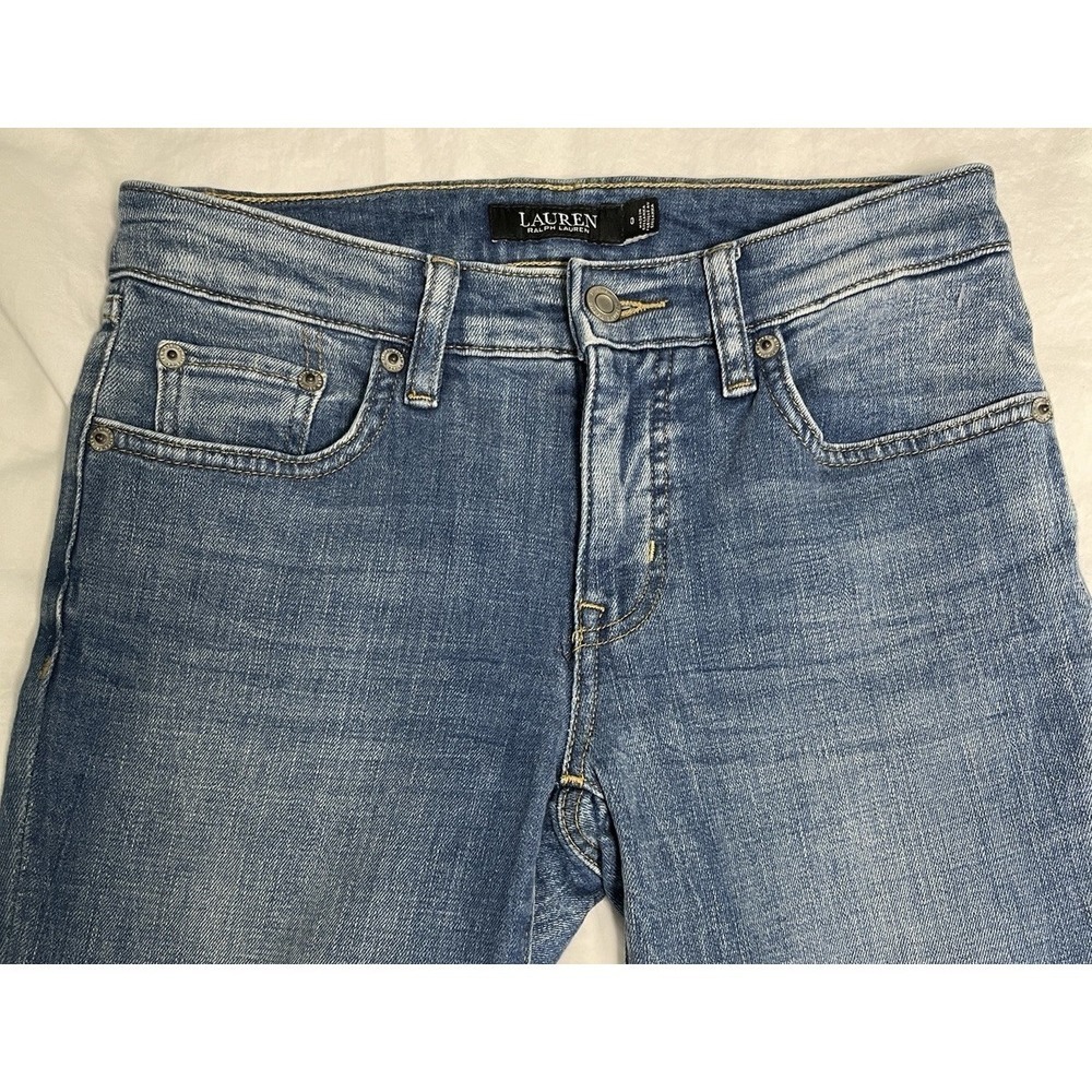 Ralph Lauren Super Skinny Blue Jeans Women 0 (Fits 6/8) Stretch Low Rise 28x29 - Picture 5 of 11